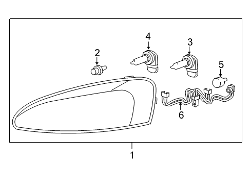 2007 Pontiac Grand Prix Headlamps Capsule/Headlamp/Fog Lamp Headlamp Diagram for 25851404