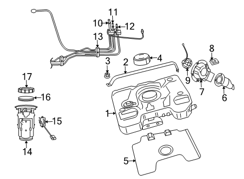 2009 Dodge Viper Senders Fuel Pump/Level Unit Module Kit Diagram for 68026581AD