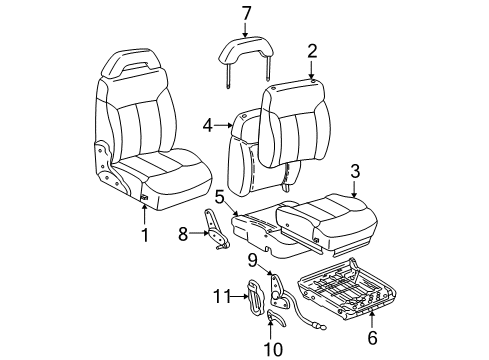 1994 Chevrolet S10 Front Seat Components PAD, Seat Cushion Diagram for 15688163
