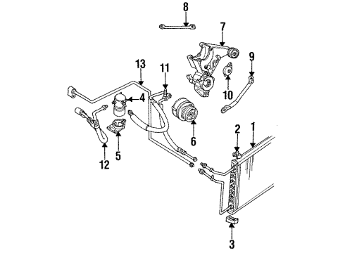 1993 Cadillac Fleetwood Belts & Pulleys Hose Asm-A/C Compressor & Condenser Diagram for 10221629