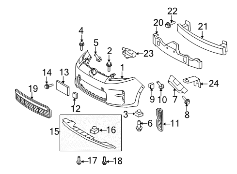 2012 Scion xB Switches & Sensors Tow Bracket Cover Diagram for 52128-12909