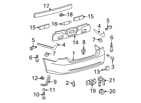 2008 Lexus ES350 Parking Aid Sensor, Ultrasonic, NO.1 Diagram for 89341-33110-J0