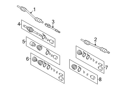 2006 Kia Sedona Drive Axles - Front Boot Set-In Joint Diagram for 495954D000