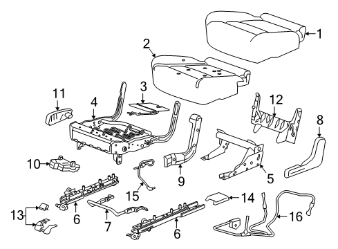 2018 Buick Enclave Second Row Seats Seat Cushion Pad Diagram for 84431903