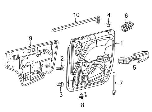 2018 Dodge Challenger Front Door Pin-Door Panel ATTACHING Diagram for 6506654AA