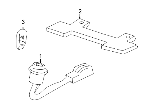 1998 Honda Civic High Mount Lamps Stay Assy., High Mount Stop Lamp Diagram for 34272-S1G-003