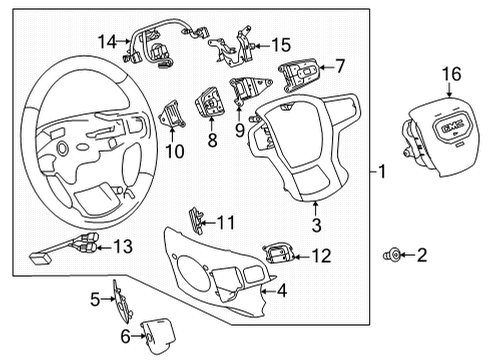 2022 GMC Yukon XL Cruise Control Radiator Sensor Diagram for 84907386