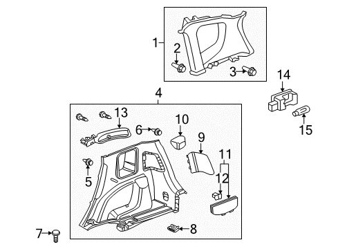 2009 Honda Fit Interior Trim - Quarter Panels Clip, Door Lining (Yellow) Diagram for 91560-S5B-E81
