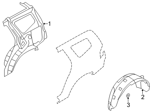 2009 Kia Borrego Inner Structure - Quarter Panel Panel Assembly-Quarter Inner Diagram for 716022J100
