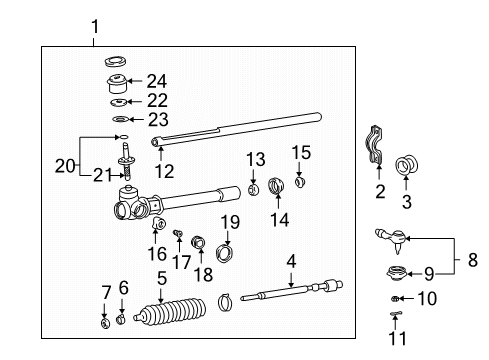 2000 Hyundai Accent Steering Column & Wheel, Steering Gear & Linkage Rubber-Cushion Diagram for 56522-25000