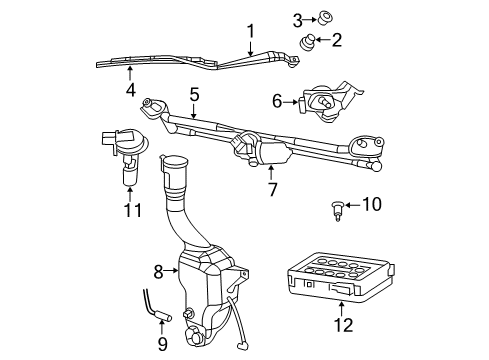 2005 Chrysler 300 Wiper & Washer Components Reservoir-Windshield Washer Diagram for 4805740AA