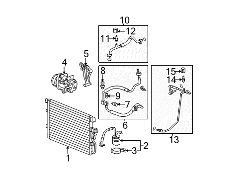 2005 Chevrolet Equinox A/C Condenser, Compressor & Lines Clutch Kit, A/C Diagram for 19130560