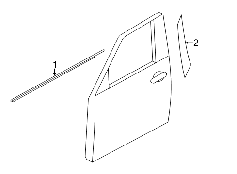 2014 Infiniti QX80 Exterior Trim - Front Door Cover Front Door SASH, LH Diagram for 802D3-1LA0A