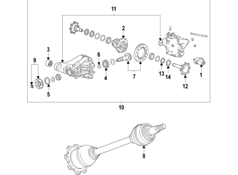 2022 Chevrolet Suburban Rear Axle, Differential, Drive Axles, Propeller Shaft Ring & Pinion Diagram for 84766422