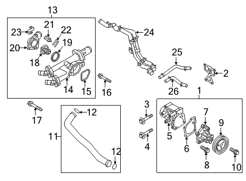 2017 Kia Sorento Powertrain Control Tube Assembly-Oil Cooler Diagram for 25470-2GGA0