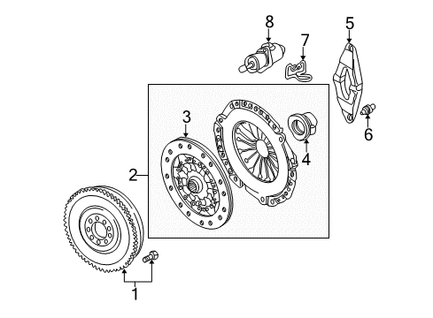 2007 BMW 650i Transmission Dual-Mass Flywheel With Clutch Diagram for 21207567226