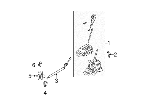 2009 Ford Escape Gear Shift Control - AT Gear Shift Assembly Diagram for AL8Z-7210-AA