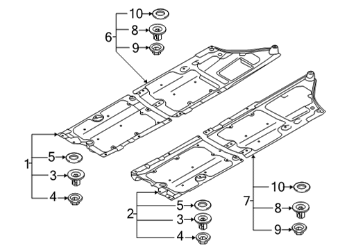 2019 Kia Cadenza Under Cover & Splash Shields Washer Diagram for 84118G2000