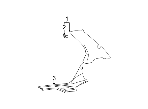 2000 Hyundai Sonata Interior Trim - Quarter Panels Trim Assembly-Rear Pillar RH Diagram for 85860-38000-SR