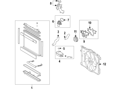 2020 Lexus LC500h Cooling System, Radiator, Water Pump, Cooling Fan Engine Water Pump Assembly Diagram for 16100-39615