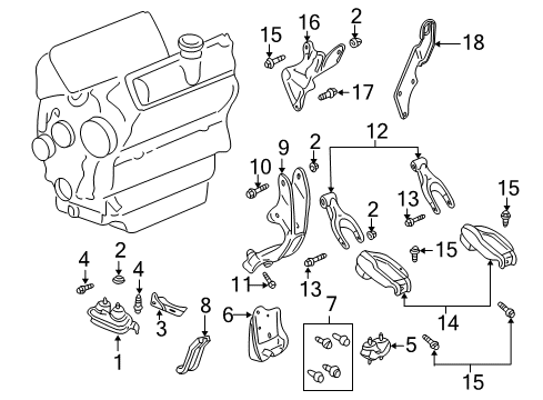 2000 Chevrolet Impala Engine & Trans Mounting Bracket-Engine Lift Front Diagram for 12570319