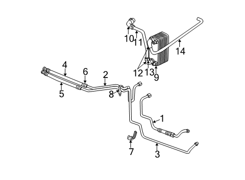 2003 Dodge Ram 2500 Trans Oil Cooler Tube-Torque Converter Cooler Diagram for 68004319AA