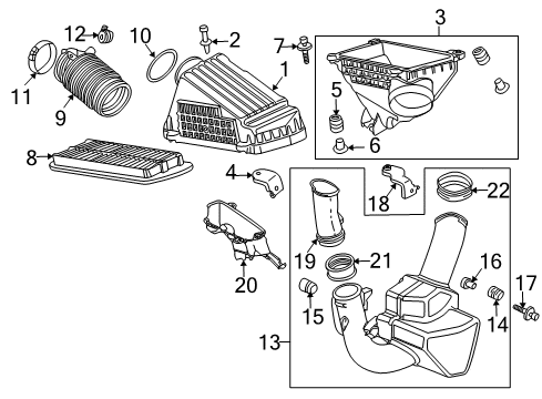 2006 Acura RL Filters Case Set, Air Cleaner Diagram for 17244-RJA-S10