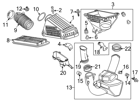 2005 Acura RL Filters Duct, Inlet Diagram for 17249-RJA-A00