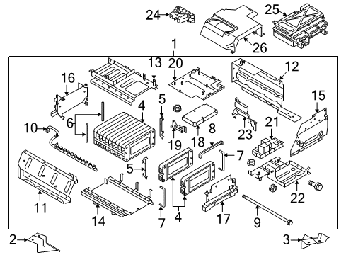 2016 Infiniti Q70 Electrical Components Lithium Ion Battery Module Diagram for 295B9-4GA0B