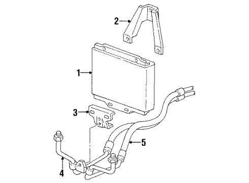 1989 Chevrolet C3500 Oil Cooler Hose Asm, Engine Oil Cooler Inlet Diagram for 12472236