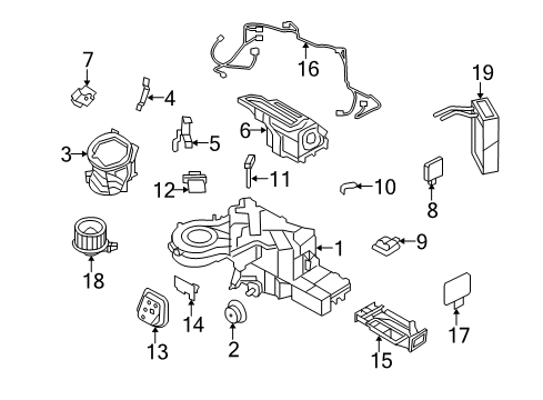 2011 Ford Expedition HVAC Case Wire Harness Diagram for BL1Z-18B518-D