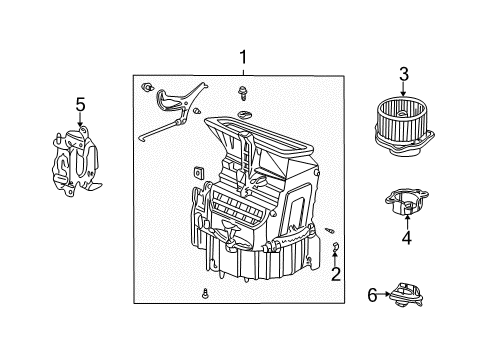 2005 Honda Pilot Blower Motor & Fan Motor Assembly, Fan Diagram for 79310-S3V-A01