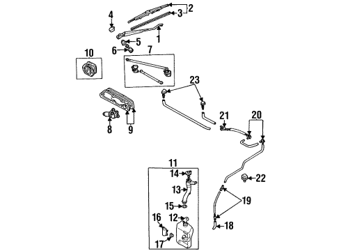 1996 Ford Aspire Wiper & Washer Components Washer Pump Diagram for F4BZ-17664-C