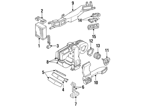 1995 Mercury Villager A/C Evaporator & Heater Components Resistor Diagram for F3XY-19A706-B