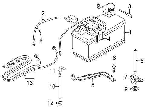 2007 BMW 328i Battery Hexagon Screw With Flange Diagram for 07119904125