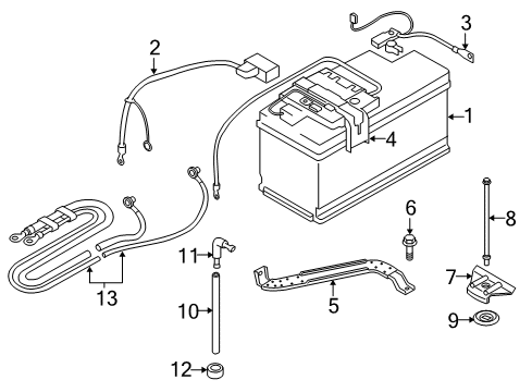 2007 BMW 328i Battery Battery, Manuf.: Exide (Warranty Only) Diagram for 61217586960