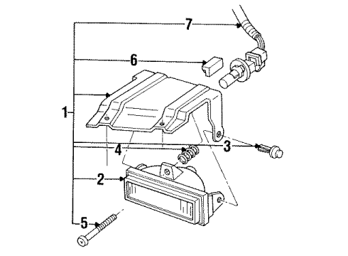 1992 Oldsmobile 98 Fog Lamps Lamp, Front Fog(W/O Mounting Bracket) Diagram for 16514109