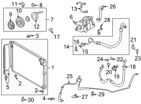 2001 Lexus IS300 Air Conditioner Bolt, W/Washer Diagram for 90119-06466