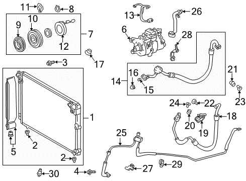 2001 Lexus IS300 Air Conditioner CONDENSER Assembly Diagram for 88460-53010