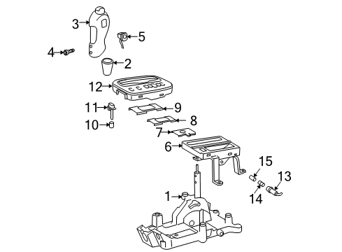 2005 Toyota Celica Gear Shift Control - AT Shift Housing Diagram for 33560-20100