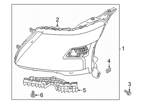 2022 Nissan Armada Headlamps Screw Diagram for 26391-6JF0A