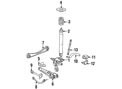 1992 Ford Taurus Rear Suspension Components, Lower Control Arm, Stabilizer Bar & Components Stabilizer Bar Insulator Diagram for F2DZ5493B