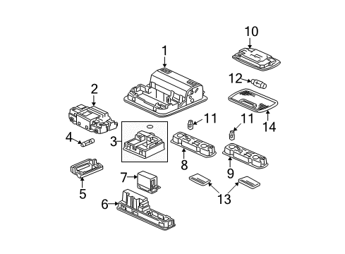 2014 Honda Pilot Sunroof Console Assy., Roof *NH598L* (Long) (ATLAS GRAY) Diagram for 83250-TA5-A51ZD