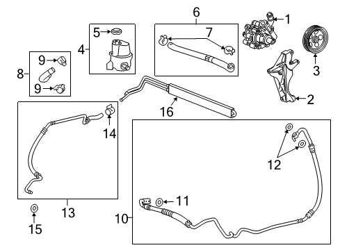 2011 Buick Regal P/S Pump & Hoses, Steering Gear & Linkage Mount Bracket Diagram for 12628024