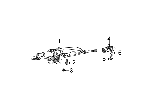 2005 Honda Civic Steering Column Assembly Column Assembly, Steering Diagram for 53200-S5D-A01