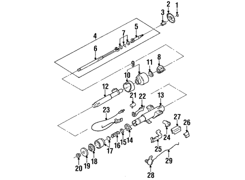 1997 Cadillac DeVille Shaft & Internal Components Sensor Asm, Steering Wheel Position Diagram for 26055808