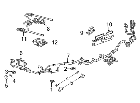 2022 Cadillac Escalade Electrical Components - Rear Bumper Park Sensor Bracket Diagram for 84373309