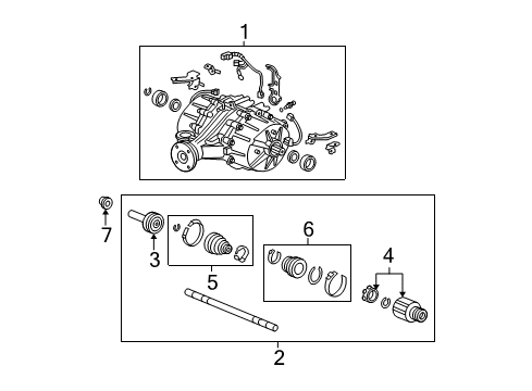 2009 Honda Pilot Axle & Differential - Rear Shaft Assembly, L Drive Diagram for 42311-SZA-A02