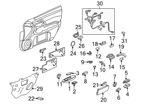 2011 Acura RL Power Seats Armrest, Right Front Door Lining (Type N) Diagram for 83504-SJA-A32ZG