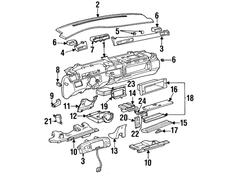 1996 Cadillac Seville Instrument Panel Cylinder, Instrument Panel Compartment Door Lock (Uncoded) *Black Diagram for 12510955